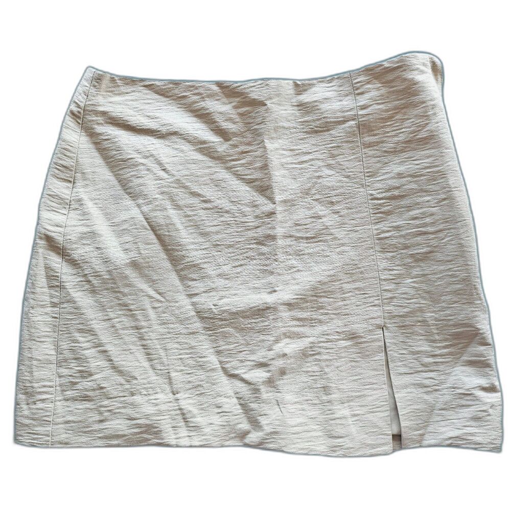 White linen blend mini skirt size 2 NWT XS